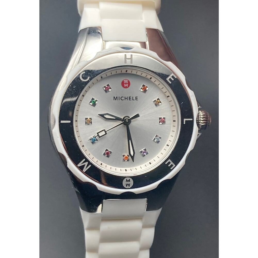Michele Jelly Bean Tahitian KU15826 Women's Watch 34mm -Fresh Battery WR *READ* - Picture 3 of 14